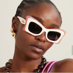 NEW LW40140U 59A, LOEWE WHITE PINK WOMEN SUNGLASSES LOEWE